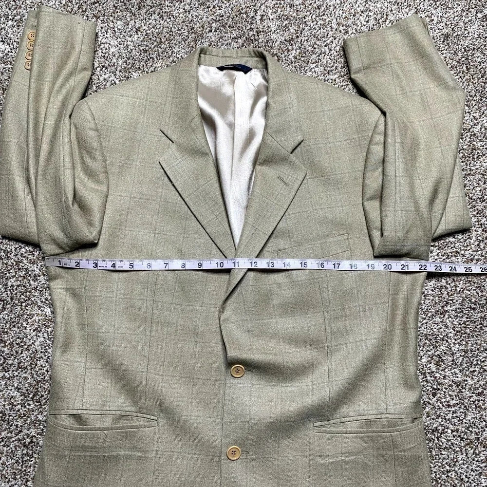 Brooks Brothers 346 Mens Brown Long Sleeve Herringbone Blazer Suits Size 43R